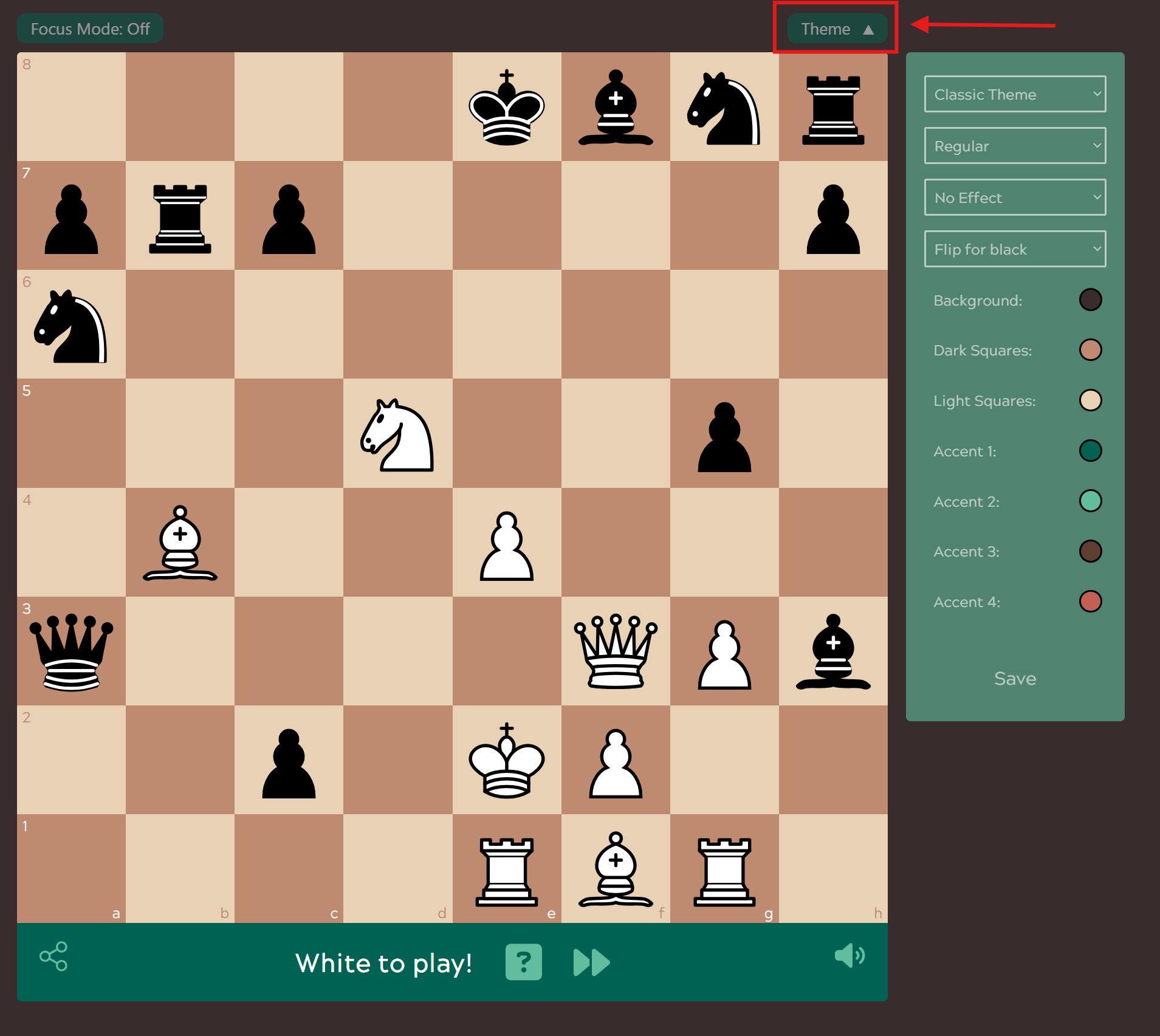 Image of a Random Chess game being reviewed in replay mode.